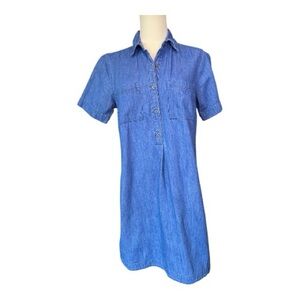 EUC Old Navy blue denim short sleeve Henley shift dress – size S